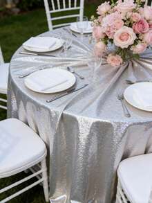 1pc Laser Holographic Metallic Shiny Fabric, Soft Drape Easy Cut Design For DIY - Multicolor - View 5