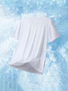 Camiseta masculina de verão, casual e versátil de manga curta, ideal para esportes e atividades físicas ao ar livre. - Branco - Ver 4