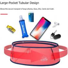 Riñonera para correr con botella de agua suave de 250 ml, sin rebote a la moda, entrenamiento, trotar, viajes, dinero, bolsillo para mujeres,  M/L, Correr - 02 - Ver 4