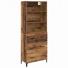 vidaXL Highboard Altholz 69,5 X 34 X 180 Cm Holzwerkstoff - Gelb - Übersicht 2