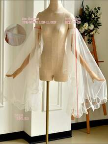 1 Pair Loose Bridal Arm Sleeves With Frill Trim, Wedding Dress Accessory - Multicolor - View 2