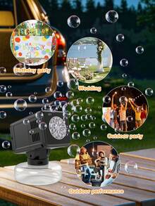 Máquina de burbujas de escritorio automática de alta capacidad, juguete de burbujas de agua para exteriores, máquina de burbujas de escritorio ajustable, máquina de burbujas como regalo de cumpleaños para niños (baterías y líquido de burbujas no incluidos) - Multicolor - Ver 3