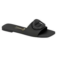 Vizzano Soft Leather Flat Slide Sandals With Modern Detail - Black - View 3