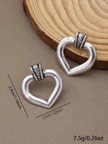 1 Pair Bohemian Style Minimalist Hollow Heart Shaped Everyday Versatile Valentine's Day Gift Earrings For Women - Earrings - View 2