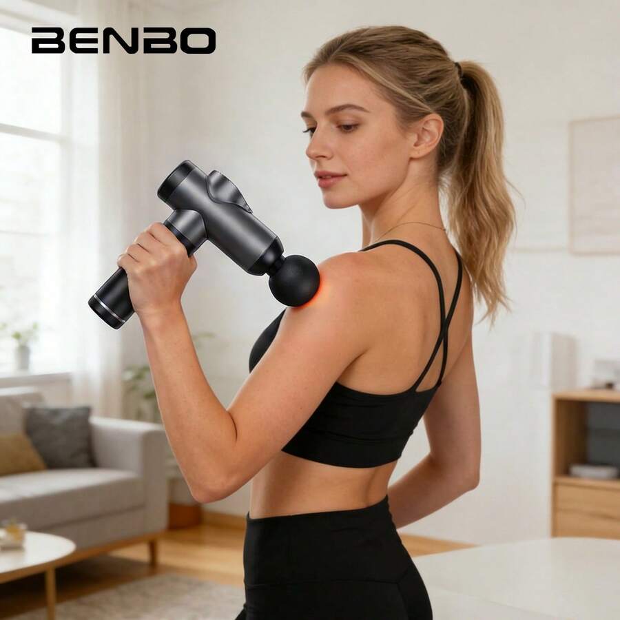 BENBO按摩枪，全身按摩，缓解疼痛，液晶显示屏，配备8个按摩头，适合家庭、办公室、健身房、聚会和假日使用，也是馈赠亲朋好友的绝佳礼物。
