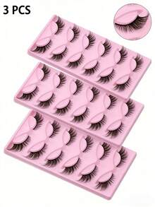 1/3/6pcs Long Cat Eye False Eyelashes, Natural, Thin, Extended, Thick Dramatic False Lashes For Charming Makeup, Reusable Strip Lashes - Natural Lashes - View 12