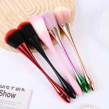 1pc Large Round Angled Foundation Brush, Professional Synthetic Hair Makeup Brush For Foundation And Contouring - A - View 11