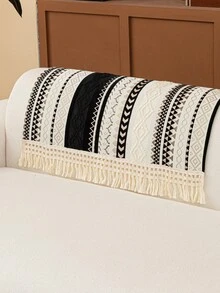 1 件舒适雪尼尔沙发垫套，四季通用现代简约防滑沙发座垫，防尘易清洁，柔软不褪色，宠物友好，适用于卧室、办公室、客厅、L 型沙发以及 1/2/3/4 座沙发。 - 黑色 - 查看 8