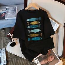 Vinatage Ruby Gloom Baby Tee, Retrto Women Shirt, Y2k Baby Tee, Vintage Casual Short Sleeve, Y2k Clothes Punk, Gothic Emo Girl Tops, Gift For Girlfriend Cotton Womenswear - 黑色4 - 查看 1