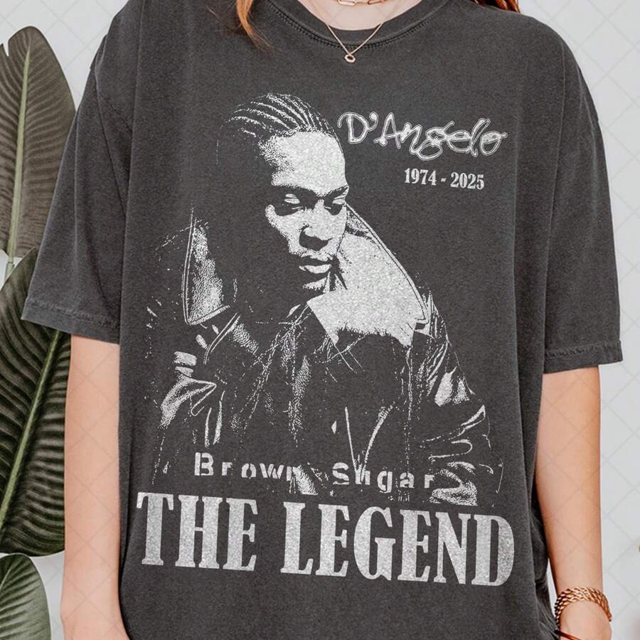 Limited Comfort  Dangelo T-Shirt Rnb 2000s Music Rip Legend Fan T-Shirt Gift For Women And Man Unisex T-Shirt - 黑色 - 查看 1