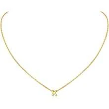 ChicSilver Initial Necklace 26 Letters A-Z Charms 925 Silver / Gold Chain Necklaces For Women Jewelry Accessories Mini Minimalist Alphabet Names For Mothers Couples Birthday - K/oro 18k - 查看 4