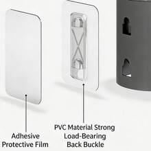 1 Set Wall-Mounted Toilet Brush With Holder, Bathroom Brush, Comprehensive Cleaning Brush, Suitable For Home Bathroom, Stainless Steel Toilet Brush, Long Handle, Toilet Cleaning Tool, Household Essential - Multicolor - View 7