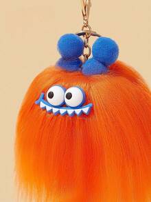 Joivida 1 pièce Porte-clés de sac à dos en feutre avec lèvres de saucisse drôles, personnage de dessin animé mignon mais laid. Accessoires kawaii, faveurs de fête, fournitures scolaires, décoration amusante, cadeau farce - Multicolore - Voir 6