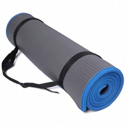 Fitness AllPurpose 2 5Inch 10mm Extra Thick High Density AntiSlip Exercise Pilates Yoga Mat With Carrying Strap, Multiple Colors