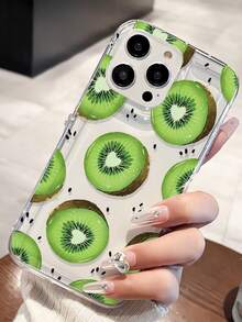 1个清爽奇异果图案透明TPU缓冲减震手机壳，兼容 16/16Pro/16Plus/15/15ProMax/15Pro/11/12/13/14ProMax/12Mini/13Mini/11Pro/11ProMax/12Pro/12ProMax/13Pro/13ProMax/14Pro/14ProMax，软壳，优雅 - 彩色 - 查看 2