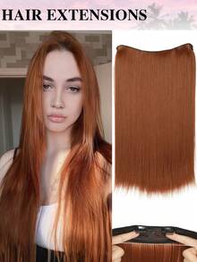 Extensiones de cabello de alambre de acero invisible, aro de cabello transparente, tamaño ajustable, clips de desmontables, cabello sintético liso, peluca invisible para mujeres - Multicolor - Ver 10