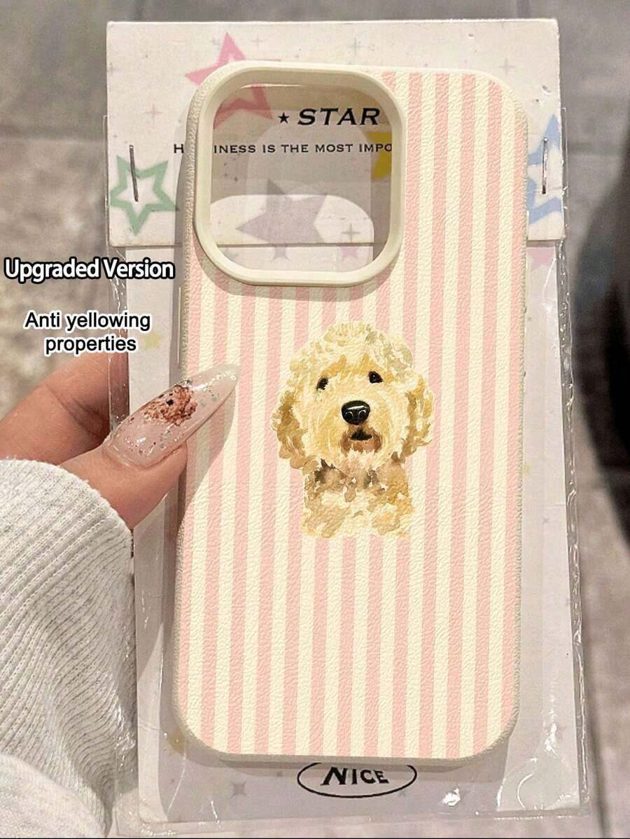 1pc Fashionable Cute Vintage Book Dog Pattern Litchi Texture Anti-Fall Anti-Slip Soft Phone Case, Suitable As Birthday, Holiday Gift For Friends, Family, Couples, Compatible With Apple, Phones - 款式4(1pc) - 查看 1