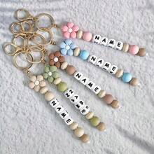Personalized Handmade Floral Keychain Multi-Color Valentine's Day Gift Travel Essentials Kawaii Holiday Essential - Multicolor - View 6