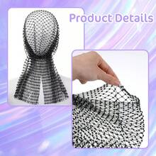 2pcs Sparkling Rhinestone Mesh Fishnet Nightclub Party Headwear - Multicolor - View 4