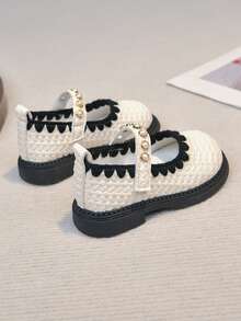 1 Pair White Baby Shoes, Girls Princess Leather Loafers, New Autumn Low Vamp Toddler Shoes - White - View 8