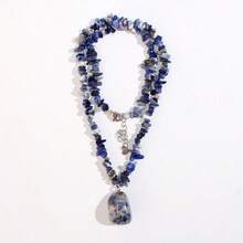 Bohemian Crystal Necklace | 1 Pc Asymmetrical Natural Stone & Pendant, Unique Women's Holiday Gift - Bohemian Necklace - View 10