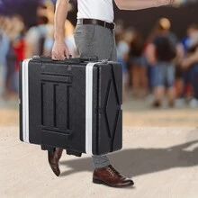 4U Rack Case, Standard 19 In Depth, Server Rack Cabinet With ABS Construction Handle Heavy-Duty Twist Butterfly Latches, Detachable Front & Back Panels, For Amps, Mixers, Microphone Receivers - 4U, 19.25 Inch Depth - View 9