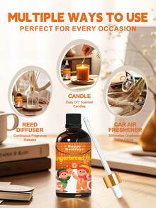 EMBRACEX. 100ml Gingerbread Fragrance Oil With Dropper, Suitable For Candle Making/Diffuser/Humidifier, Perfect For Daily Use And Christmas Gift - Gingerbread Man - View 3