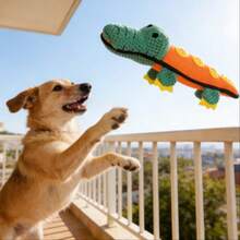 1pc Crocodile Shaped Dog Doll, Plush Doll Suitable For Small Cats And Dogs, Self-Entertainment And Interactive Play - Multicolor - View 5