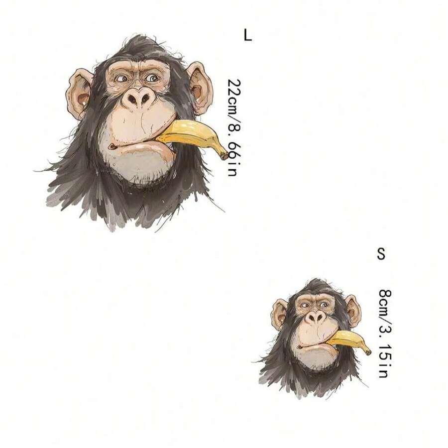 1/2/3pcs Funny And Fierce Gorilla Pattern Heat Transfer Stickers, Suitable For DIY T-Shirts, Jeans, Hoodies, Bags, Pillows (Mixed Colors), Holiday Crafts, Decoration, Clothing Embellishment, Party Decoration