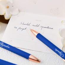 Personalized Gift Pen, Exquisite Custom Pen, Bridesmaid Gift, Friend Gift, Alumni Gift, Commemorative Gift, Soft Touch Rubber Ballpoint Pen, Luxury Soft Touch Rose Gold Ballpoint Pen, Fashionable Reusable - Sets - View 5