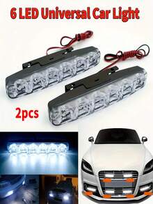 Universal DC 12V DRL 6 LEDs Car Styling Car Daytime Running Lights Car Daytime LED Light Car Auto Motorcycle Light Assembly Driving Fog Light - 2pcs - View 2