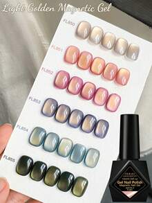 FOUR LILY 10ml 果冻磁性指甲凝胶 - 浅金色猫眼效果，闪亮持久亮片 UV LED 指甲凝胶 - 彩色 - 查看 1