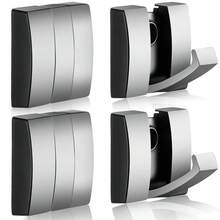 4 Pcs Folding Hideaway Coat Hooks Heavy Duty Wall Towel Hooks For Bathrooms Retractable Coat Space Aluminum Wall Hanging Holder For Closet Scarf Hat Robe Key Purse Bag(Gray) - Gray - 查看 1