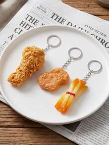 JELLOO 1/5 Fried Chicken Leg Keychain - Funny PVC Food Model, With Ring Buckle, Realistic Chicken Wing And Leg Design, Great Gift, Novelty Keychain | Interesting Design | Durable Keychain, Chicken Leg Keychain - Realistic Fried Chicken Keychain - View 8