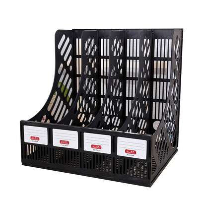 4 Compartment Desktop File Holder A4 Magazine File Organizer Document Book Holder