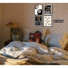 4件套猎豹纹墙画，粉色豹纹墙画，猎豹纹房间装饰，幸运8号球海报，男女卧室公寓宿舍装饰画，8x10英寸无框 - b - 查看 7