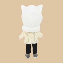 Cute Cat Ear Scarf Hat, Fits 12-Inch Dolls, Available In Various Sizes, Warm And Adorable Design, Integrated Hat And Scarf (Scarf Hat Set Only, Doll Not Included) - White - View 9