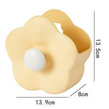 Floral Makeup Brush Holder, Wall-Mounted Bathroom Vanity Desktop Organizer Box, Cute Cartoon Toothbrush Holder - Multicolor - View 6