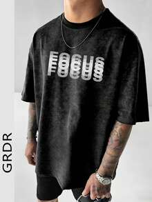 GRDR | Men's Retro Casual Washed Short Sleeve T-Shirt | Suitable For Summer Wear | Comfortable & Breathable | Style - Black - View 2