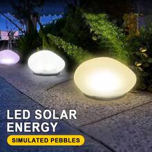 Solar Powered Pebble Rock Pathway Lights, Outdoor Garden Lawn Landscape Lighting - Pebble Lamp - View 1