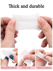 1260/630/10PCS Nail Removal And Cleaning Towel, Nail Removal Cotton, Non-Fuzzing Hard Nail Cleaning And Washing Towel, Nail Removal Tools, Nail Cleaning And Wiping Cotton Sheet. - Multicolor - View 2