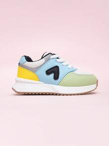 Kids Soft Bottom Casual Sneakers, Fashion White Shoes For Boys And Girls - Green - View 2