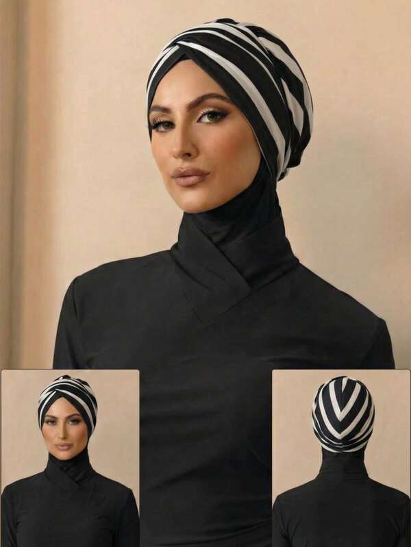 1pc Women's Fashion Printed Headscarf, Soft & Skin-Friendly Polyester Knit Fabric, 4 Ways To Wear, Suitable For Daily Wear