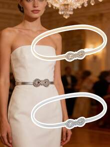 1件装女士弹力腰带，配金属弹簧腰链，百搭连衣裙配饰 - 金屬腰封 - 查看 12