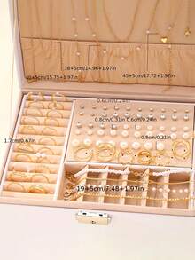 86 件套简约优雅仿珍珠心形蝴蝶星形设计项链、戒指、耳环首饰套装，适合女士日常、派对时尚配饰，银色（无盒） - 銀色 - 查看 9