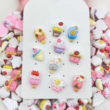 20/50pcs Mixed Mini Realistic Ice Cream & Cake Series Flat Back Craft Stickers, For Making Earrings, Hair Accessories, Jewelry, Resin Crafts Decorative Stickers (Jewelry Making For Adults Aged 14+) - Multicolor - View 3