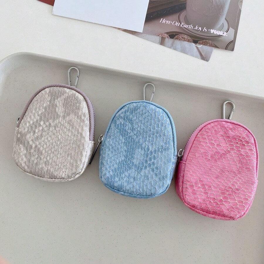 Fashionable Snake Skin Pattern Coin Purse, Minimalist Bluetooth Earphone Case For Women, 2025 New Design