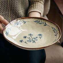 1pc 9-Inch Lotus Leaf Plate, High-End Ceramic Irregular Salad/Serving Dish - Multicolor - View 6