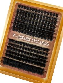 Hinarin 196 Pcs D Curl Fluffy Individual Lashes 120D+160D Mixed Soft Thick Cluster Lashes Extensions 10-20mm Mix 3D Faux Mink Lashes Clusters Individual Eyelashes Cosmetic Makeup Tool For Beginner False Eyelashes Fake Lashes Individual Eyelashes Lash Clusters - Black - View 8