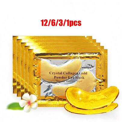 6/3/1 片装 InniCare 24K 金眼膜，减少黑眼圈、眼袋和细纹，韩国男女通用护肤化妆品